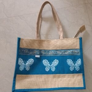 Jute Shopping Bag with Screen Printing.
