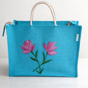 Jute Grocery bag/Hand Painted jute bag.