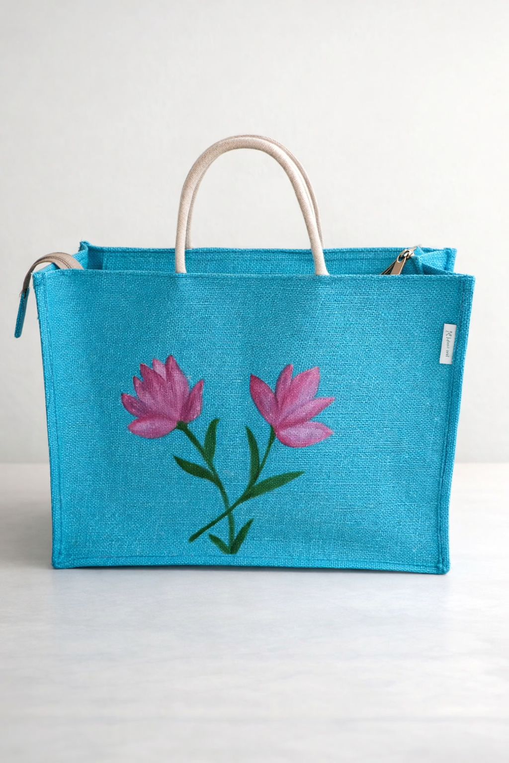 Jute Grocery bag/Hand Painted jute bag.